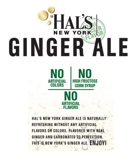 Hal's New York Original Ginger Ale 20 Fl Oz Bottles (Pack of 24)