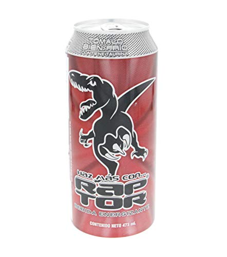 Raptor Energy Drink with Sparkling Fruit Punch Flavor Beverage 16Oz/473ml - Bebida energética Raptor con bebida de sabor a ponche de frutas espumosas 16Oz/473ml (12 Pack)