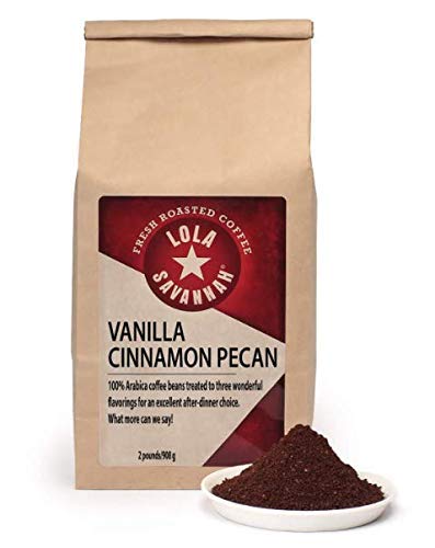 Lola Savannah Texas Pecan Maple Nut and Vanilla Cinnamon Bundle Ground Caffeinated Coffee 2lb 1 Pack