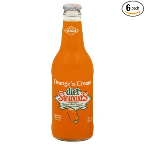 Stewart's Diet Orange Cream Soda 12 Ounce (6 Glass Bottles)