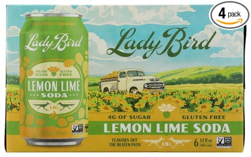 Lady Bird Lemon Lime Soda 6-Pack 72 fl oz (Pack of 4)