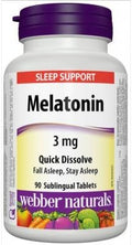Webber Naturals Melatonin Quick Dissolve 3 mg 90 sublingual tabs