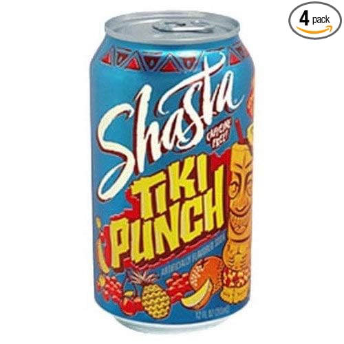 Shasta Soda Soft Drinks TIKI FRUIT PUNCH 6-PACK (Pack of 4)