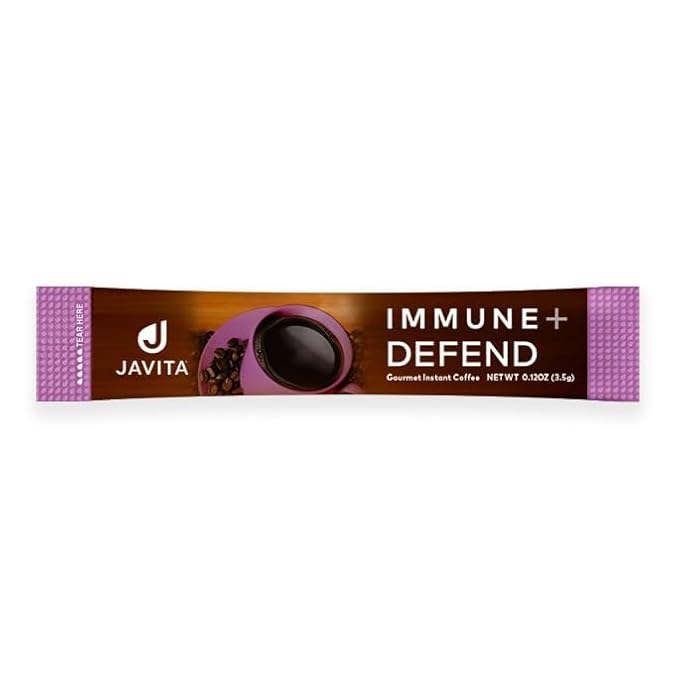 Mushroom + Coffee Javita Immune &amp Defend Blend of Chaga Lion's Mane and Dark Roast Robusta Coffee for Morning Boost Wellness Support Smooth Convenient Coffee Mix (2 box/48 serv)
