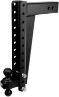 BulletProof Hitches - 3.0 Adjustable Heavy Duty Trailer Hitch (22000 lb. Rating) - 18 Drop/Rise Trailer Hitch with 2 &amp 2-5/16 Dual Ball - Powder Coat Solid Steel Corrosion-Resistant
