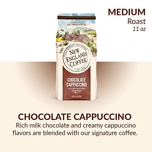 New England Coffee Ground Coffee Chocolate Cappuccino Medium Roast 11oz Bag (Pack of 1)