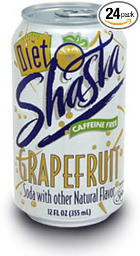 Shasta Diet Grapefruit Soda 12-Ounce Cans (Pack of 24)