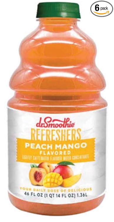 Dr. Smoothie Refreshers Peach Mango Six 46 Oz. Bottles