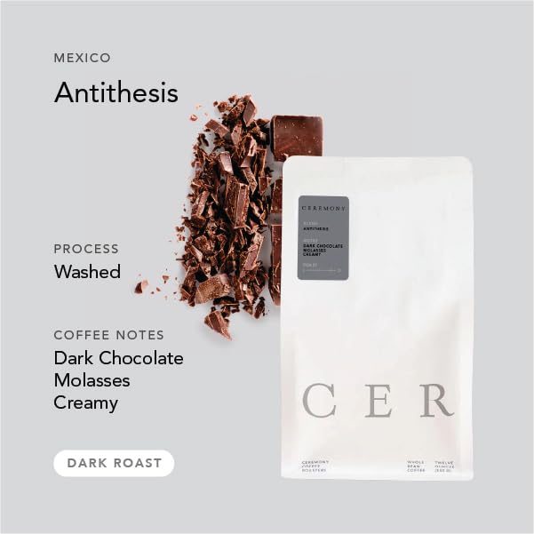 Ceremony Coffee Roasters - House Coffees Roast Variety Pack - Specialty Ground Coffee Antithesis Synthesis &amp Thesis Blends- 3 x 12oz bags (Espresso - Fine Grind)