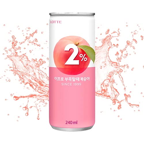 LOTTE 2% Soft Drink Peach/Plum Variety (240ml/Pack) (Peach 12 Cans)