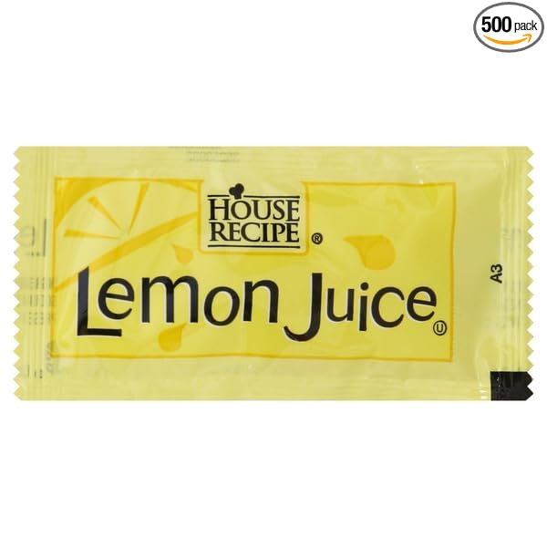 House Recipe Imperial Lemon Juice Packets Made with Real Lemon Juice from Concentrate Portion-Control Single Servings Kosher 4 gram Packets (Pack of 500) – Perfect for Tea Seafood and Recipes