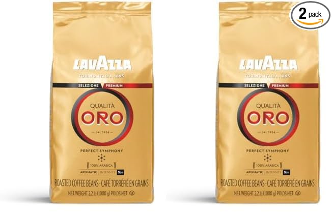 Lavazza QualitÃ Oro Whole Bean Blend Medium Roast 2.2 Pound (Pack of 2)100% Arabica Central America &amp African highland origins Fruity &amp Aromatic