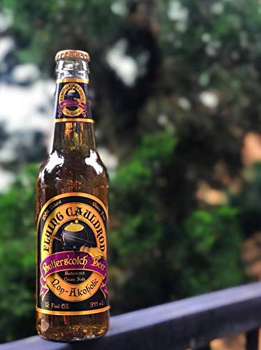 Flying Cauldron Butterscotch Beer 12 Fl Oz (Pack of 4) Vanilla Cream Soda Brew All- Natural Non-Alcoholic and Caffeine free.