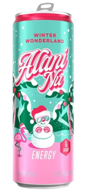 New Alani Energy Drinks Cotton Candy Lime Slush Winter Wonderland Variety Pack Sugar-Free Low-Calorie 200mg Caffeine Energy Boost Drink 12 fl oz (Pack of 6) (Packaging May Vary)