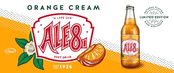 Ale 8 One Orange Cream Glass Bottles 12 Ounces Pack of 6 100% Kentucky Soft Drink