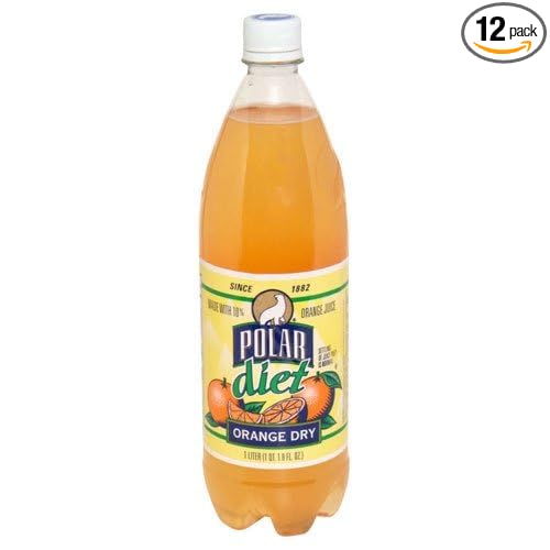 Polar Orange Dry Soda Diet 1 Liter (Pack of 12)
