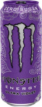 Monster Energy Drink Zero Ultra Variety - Paradise Violet Sunrise Red 16 ounce (Pack of 16) and Stinger Chews (Assorted)