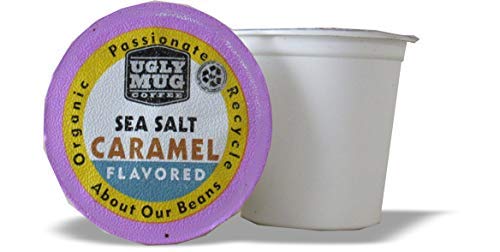Ugly Mug Coffee Signature Organic Flavored Single Serve Bio-degradable UGLY CUPS (Keurig Compatible) | Sea Salt Caramel Flavored (96 Pack)