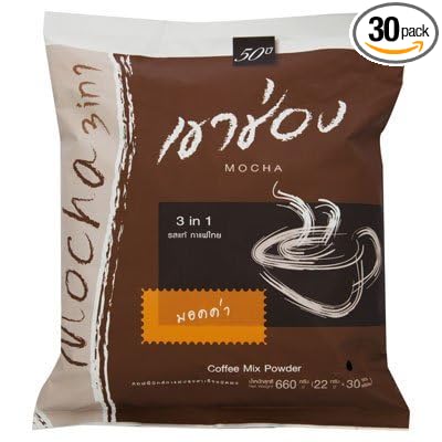 Khao Shong Instant Coffee Mixed Mocha 22g. (Pack of 30 Sachets)