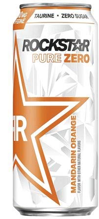 Rockstar Pure Zero Energy Drink Variety- Grape Mandarin Orange#TMGS Fruit Punch- 16fl.oz. (Pack of 16)