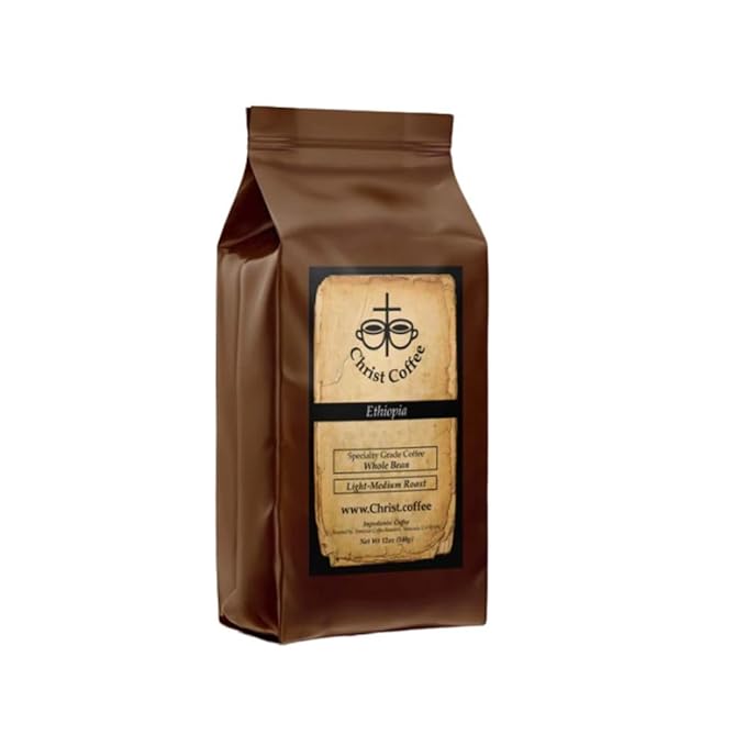 Christ Coffee Ethiopia Ground Bean – Premium Medium Roast Coffee Smooth and Rich Flavor | Perfect for Daily Brew Freshly Roasted for Optimal Taste 16 oz Bag