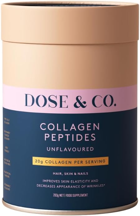 DOSE &amp CO. Pure Collagen Peptides for Hair Skin &amp Nails Unflavored - 10oz Powder Supplement