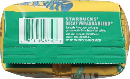 Starbucks Ground Coffee Starbucks Blonde Roast Coffee Decaf Veranda Blend—100% Arabica 1 bag (12 oz) (Pack of 2)