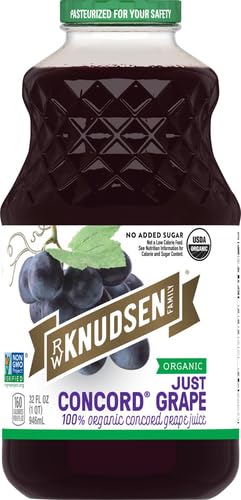 R.W. Knudsen Organic Just Concord Grape Juice 32 Ounces (Packaging May Vary) (Pack of 5)