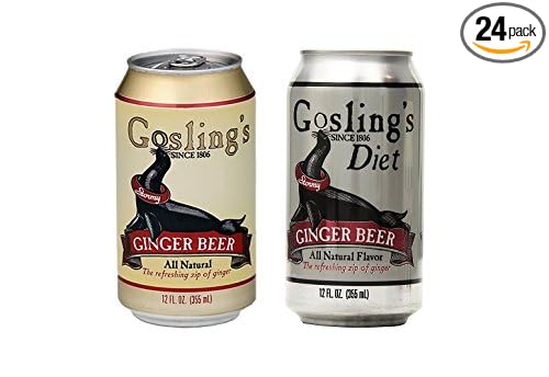 Gosling's Stormy Ginger Beer Soda Variety Pack  Pack of 24 12 oz Cans 12 cans of each: Regular and Diet