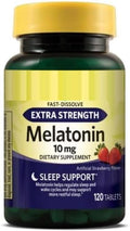 SEDLAV Melatonin 10 mg Sleep Support Tablets Strawberry Flavor 120 Count – Dietary Supplement for Restful Sleep
