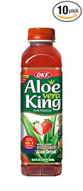 OKF Aloe Vera King Drink Strawberry 16.9 Fluid Ounce (Pack of 20)