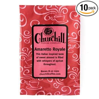 Churchill Coffee Amaretto Royal 10 Portioned Packs -1.5 oz each - Ground - Flavored Coffee