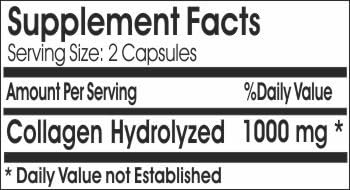 Collagen Hydrolyzed 1000mg // 180 Capsules // Pure // by PureControl Supplements
