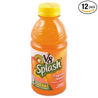 Delicious fruity blends. - CAMPBELL'S V-8 Splash Tropical Blend 16oz Bottle 12/Box