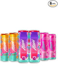 New Alani Energy Drinks Orange Kiss Hawaian Shaved Ice Pink Slush Variety Pack Sugar-Free Low-Calorie 200mg Caffeine Energy Boost Drink 12 fl oz (Pack of 6)