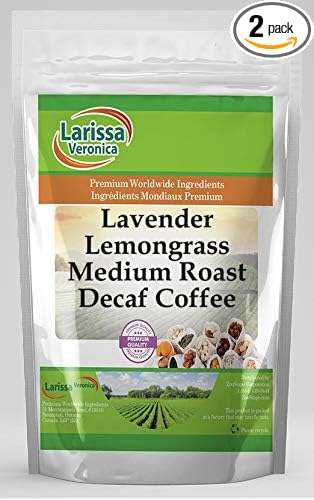 Lavender Lemongrass Medium Roast Decaf Coffee (Gourmet Naturally Flavored Whole Coffee Beans) (8 oz ZIN: 560805) - 2 Pack