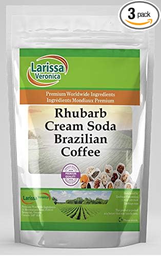 Rhubarb Cream Soda Brazilian Coffee (Gourmet Naturally Flavored Whole Coffee Beans) (16 oz ZIN: 561665) - 3 Pack