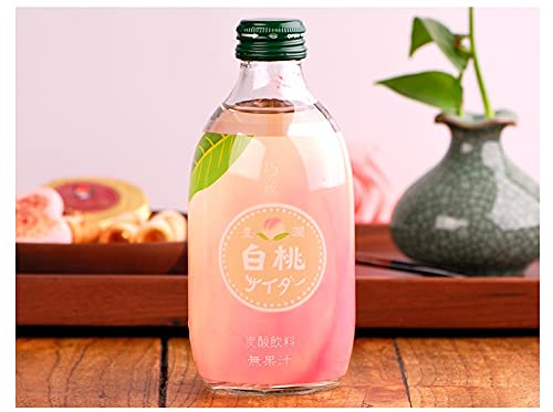 Tomomasu Japanese Peach Cider Soft Drink (6 Pack Total of 60fl.oz)