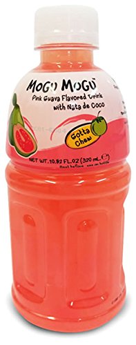 Mogu Mogu Fruit Juice with Nata De Coco 10.82 oz (Pack of 24) (Pink Guava)