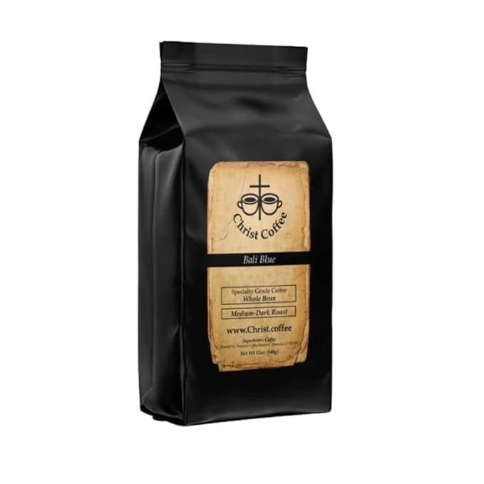 Christ Coffee Bali Blue Ground Bean – Premium Medium Roast Coffee Smooth and Rich Flavor | Perfect for Daily Brew Freshly Roasted for Optimal Taste 16 oz Bag