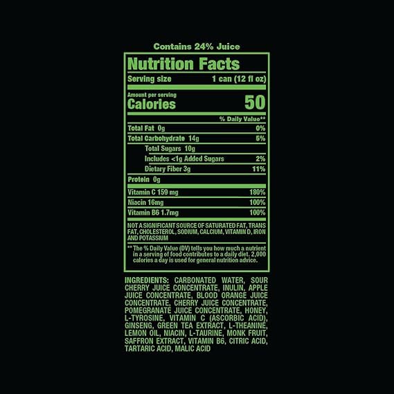 Illicit Elixirs Pomegranate &amp Tart Cherry Flavored Sparkling Juice Drink Late Night Fruity Call No Artificial Sweetener 12 Fluid Ounces (Pack Of 12)