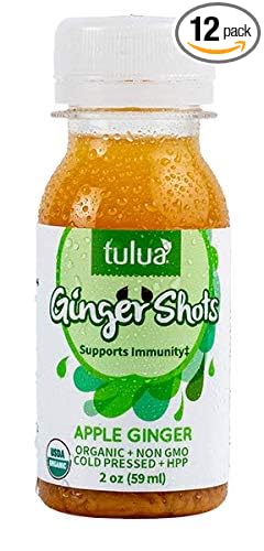 Tulua Ginger Shots - Organic Cold Pressed Ginger and Apple Juice 12-Pack
