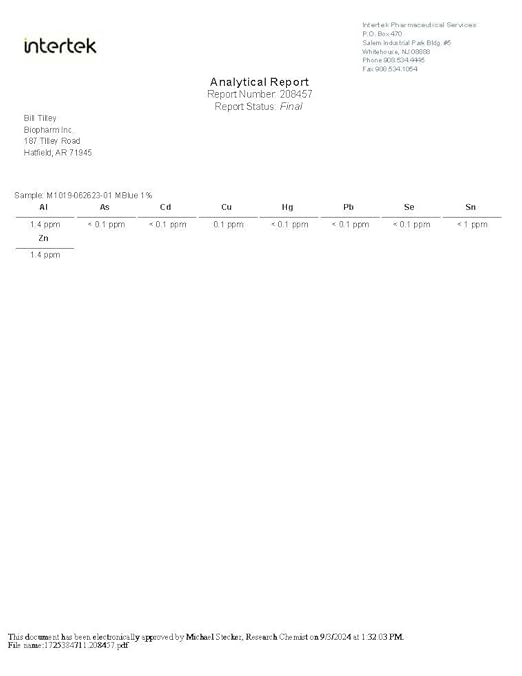Methylene Blue 1% USP Grade 50 mL (1.69 fl oz) 3rd Party Tested for Academic and Analytical Applications