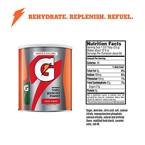 Gatorade Powder Canister Fruit Punch 51 Ounce (Pack of 3)