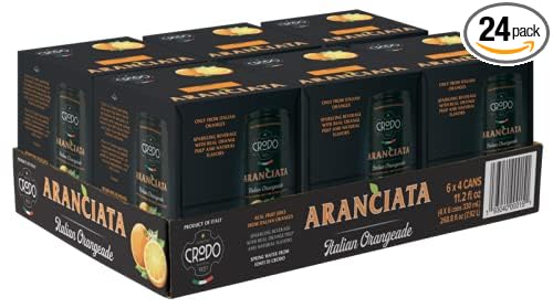 Fonti Di Crodo Aranciata Italian Sparkling Orangeade 11.2 Oz. Cans (Pack of 24)