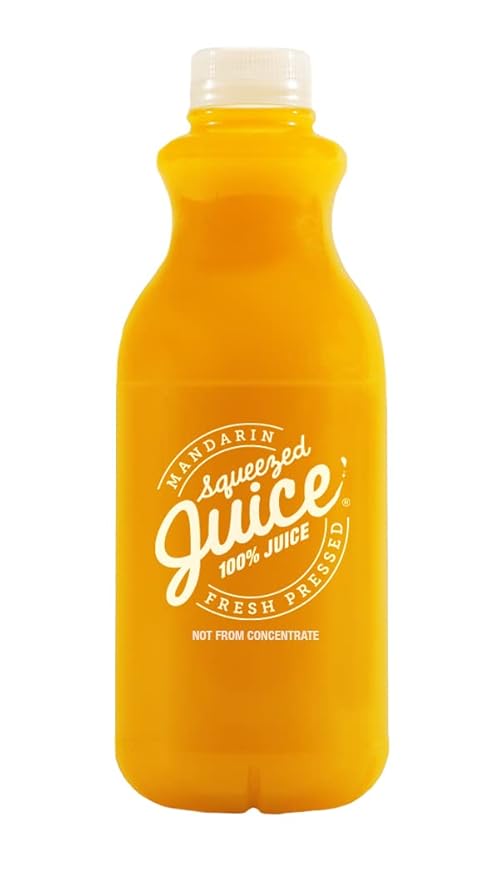 Squeezed Juice 100% Mandarin Juice 32 fl oz 6 Pack Bottles | HPP Pasteurized | Not from Concentrate | Fresh Pressed | California Fruit Juice…