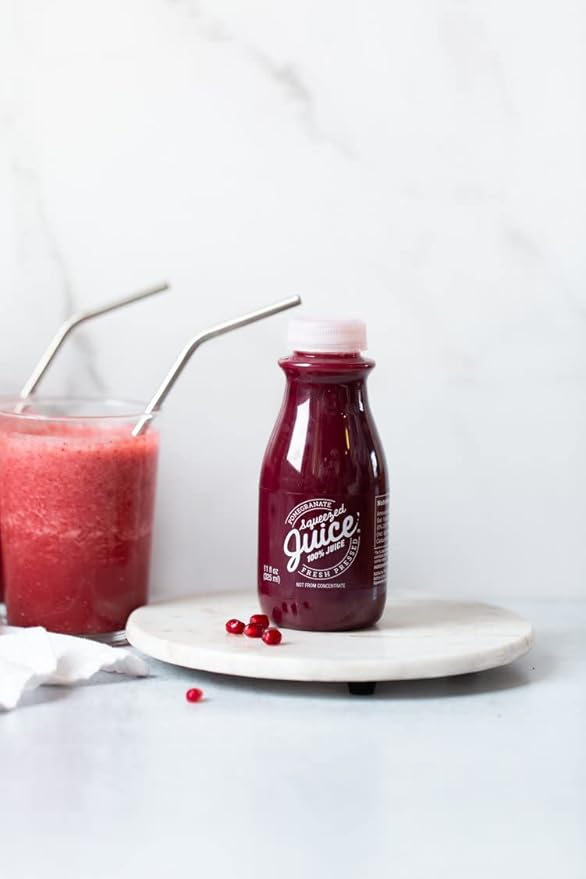 Squeezed Juice 100% Pomegranate Juice 11 FL OZ 6 Pack Bottles | HPP Pasteurized | Not from Concentrate | Fresh Pressed | California Fruit Juice | Kosher