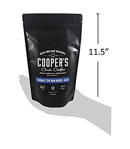 Single Origin Sumatra Coffee Beans Aged in Stout Whiskey Barrels - Ground Coffee - 12 oz and Rwanda Coffee Beans Aged in Thomas Tew RUM Barrels - Ground Coffee - 12 oz