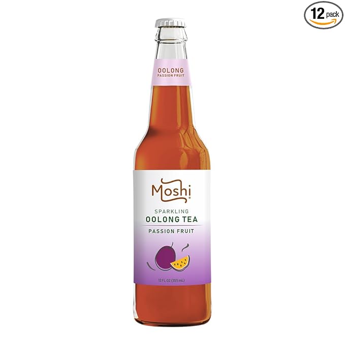 Moshi Sparkling Drinks - Passion Fruit Oolong Tea (12 Bottles)