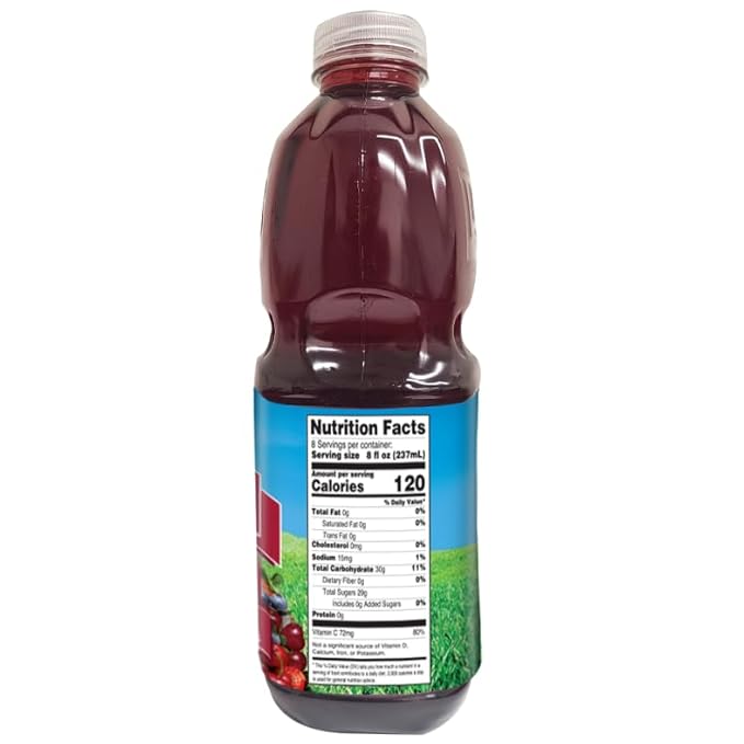 Langers 100% Juice with Vitamin C Apple Berry Cherry 64 Fl Oz (Pack of 8)